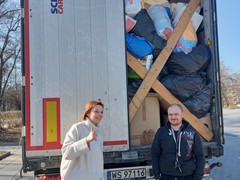 Ankunft unseres Lastwagens in Polen